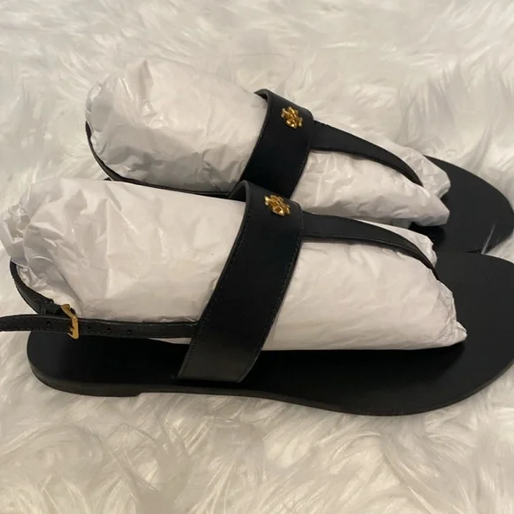 NEW Black Tory Burch Sandals - Picture 3 of 6